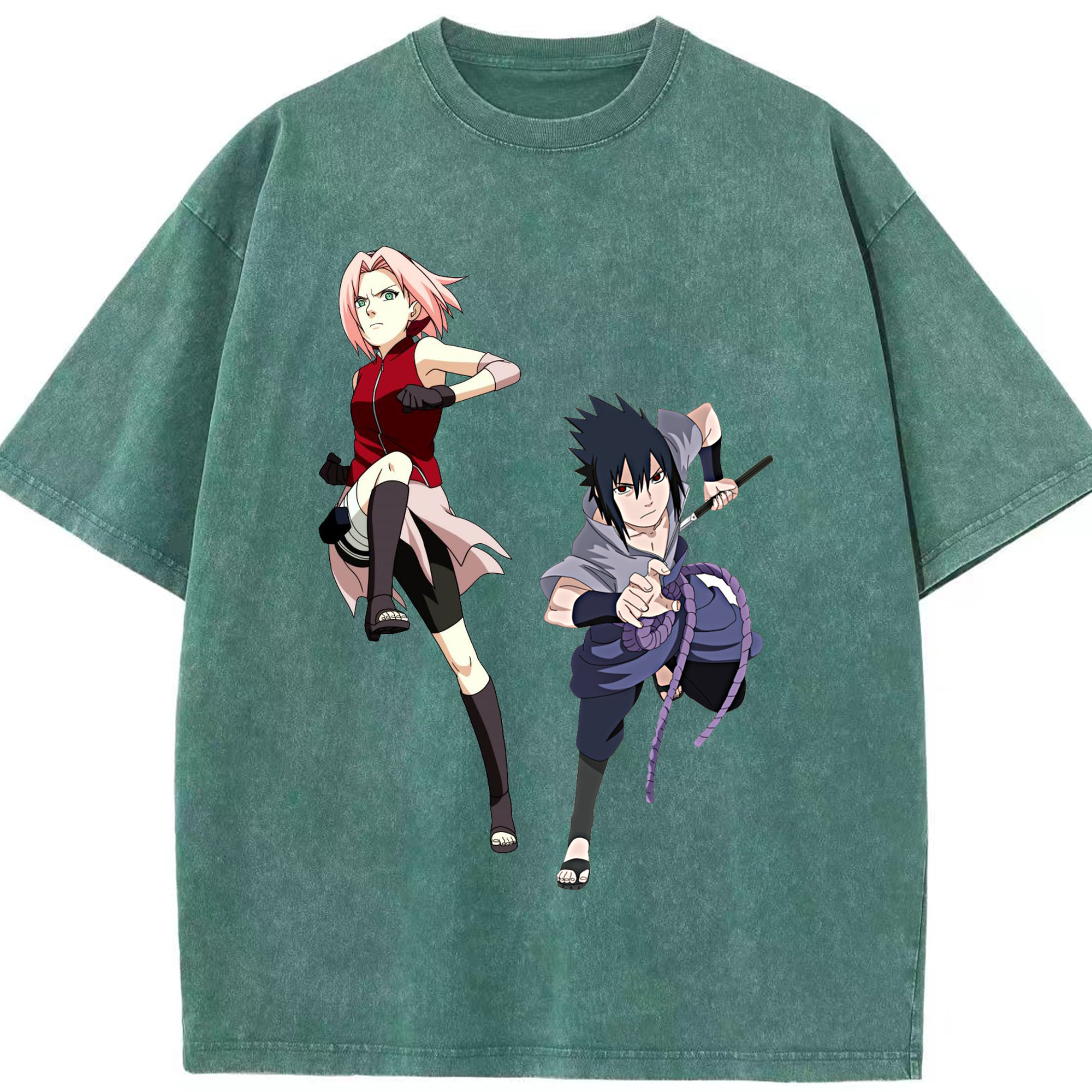 （画像用） NARUTO -ナルト- 春野サクラ Haruno Sakura 綿100% ヴィンテージ風 半袖Tシャツ（フロントプリント）